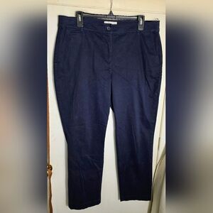Talbots Navy Blue Chinos Pants Womens Size 14 Petite